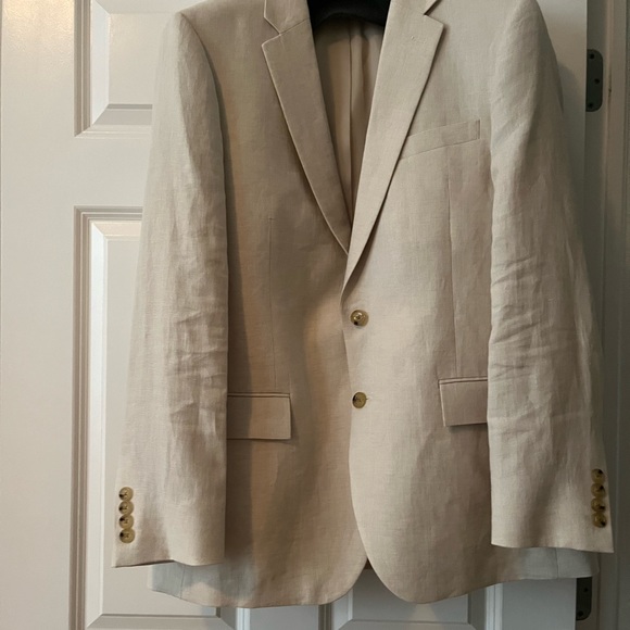 BRAND NEW Cream Mens Linen Jacket - Picture 2 of 5